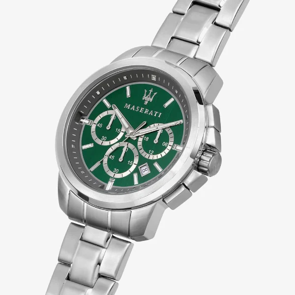 Maserati Successo Silver Stainless Steel Green Dial Quartz Watch for Gents - R8873621017 - Image 2