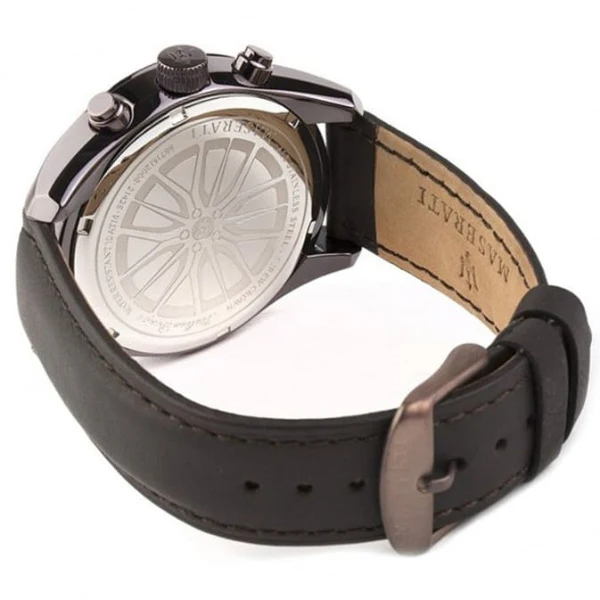 Maserati Traguardo Brown Leather Strap Blue Dial Quartz Watch for Gents - R8871612008 - Image 2