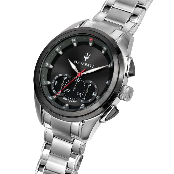 Maserati Traguardo Silver Stainless Steel Black Dial Quartz Watch for Gents - R8873612015 - Image 2