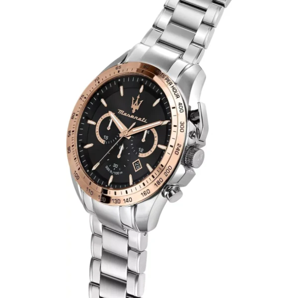 Maserati Traguardo Silver Stainless Steel Black Dial Quartz Watch for Gents - R8873612047 - Image 2