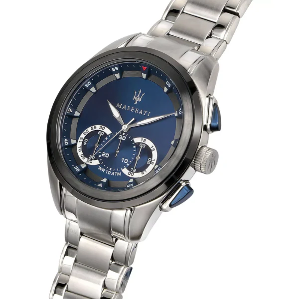Maserati Traguardo Silver Stainless Steel Blue Dial Quartz Watch for Gents - R8873612014 - Image 2