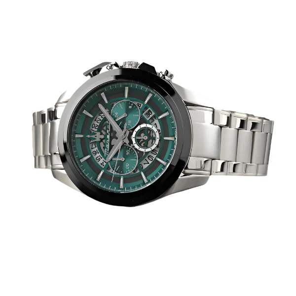 Maserati Traguardo Silver Stainless Steel Green Dial Quartz Watch for Gents - R8873612060 - Image 2