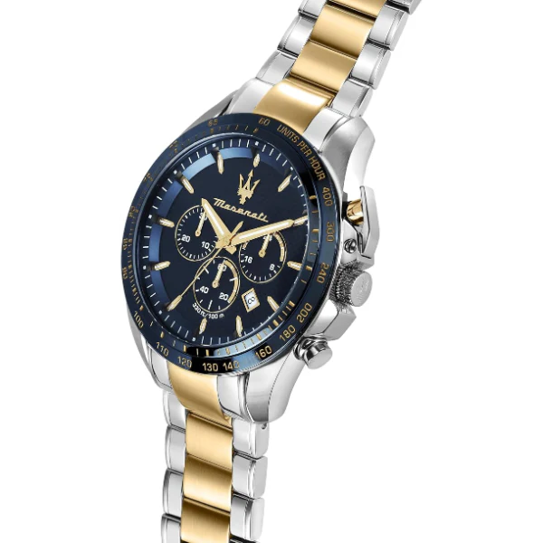 Maserati Traguardo Two-Tone Stainless Steel Blue Dial Quartz Watch for Gents - R8873612046 - Image 2