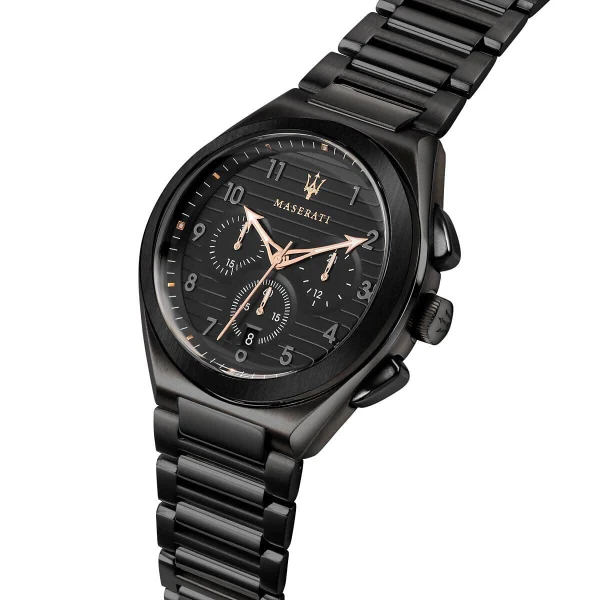 Maserati Triconic Black Stainless Steel Black Dial Quartz Watch for Gents - R8873639003 - Image 2