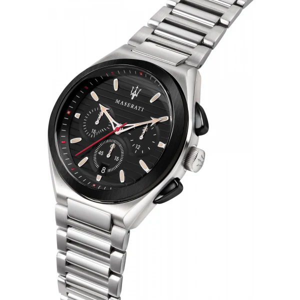 Maserati Triconic Silver Stainless Steel Black Dial Quartz Watch for Gents - R8873639002 - Image 2