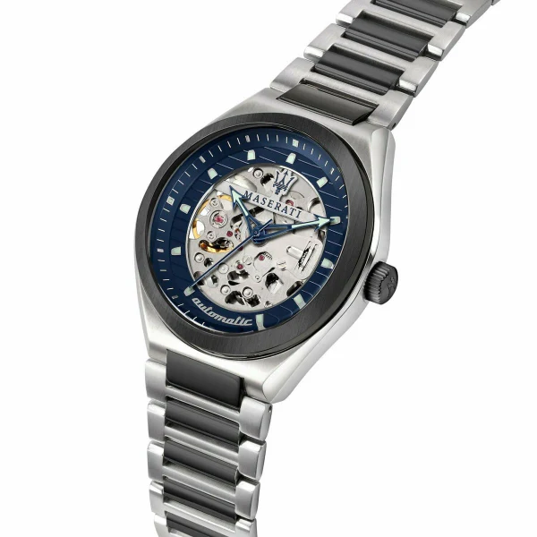 Maserati Triconic Two-Tone Stainless Steel Blue Dial Automatic Watch for Gents - R8823139001 - Image 2