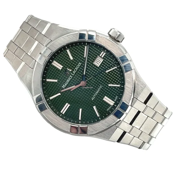 Maurice Lacroix Aikon Silver Stainless Steel Green Dial Automatic Watch for Gents - AI6008-SS002-630-1 - Image 2