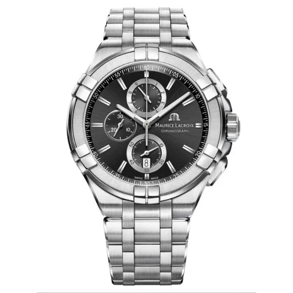 Maurice Lacroix Aikon Silver Stainless Steel Grey Dial Chronograph Quartz Watch for Gents - AI1018-SS002-330-1 - Image 3