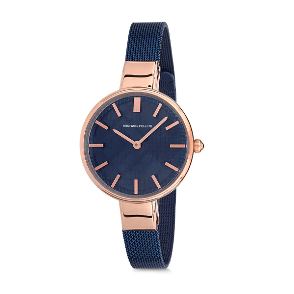 Michael Fellini Blue Mesh Bracelet Blue Dial Quartz Watch for Ladies - MF1132-4