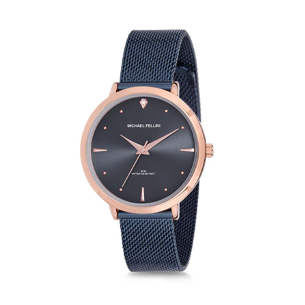 Michael Fellini Blue Mesh Bracelet Blue Dial Quartz Watch for Ladies - MF2147-9