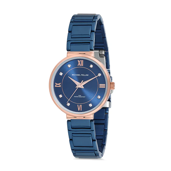 Michael Fellini Blue Stainless Steel Blue Dial Quartz Watch for Ladies - MF2179-5