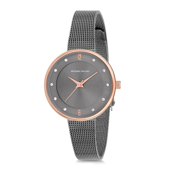 Michael Fellini Grey Mesh Bracelet Grey Dial Quartz Watch for Ladies - MF1130-3