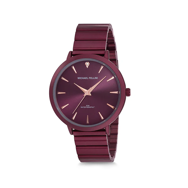 Michael Fellini Purple Stainless Steel Purple Dial Quartz Watch for Ladies - MF2145-7