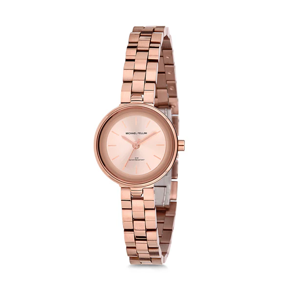 Michael Fellini Rose Gold Stainless Steel Rose Gold Dial Quartz Watch for Ladies - MF2111-3