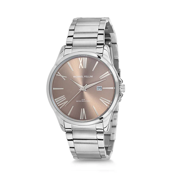 Michael Fellini Silver Stainless Steel Silver Dial Quartz Watch for Gents - MF2154-1