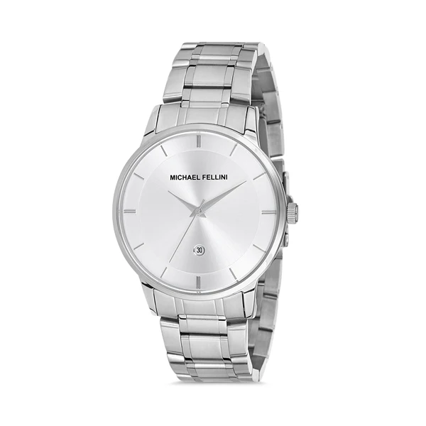 Michael Fellini Silver Stainless Steel Silver Dial Quartz Watch for Gents - MF2217-1