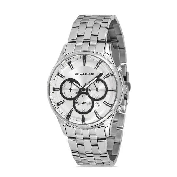 Michael Fellini Silver Stainless Steel Silver Dial Quartz Watch for Gents - MF2247-1