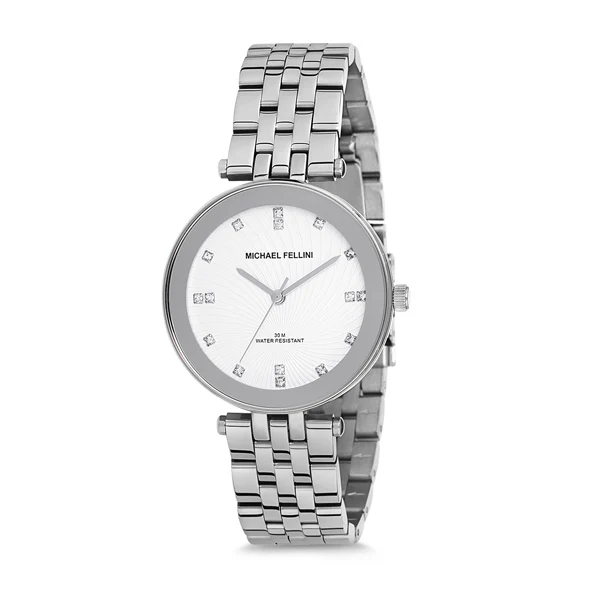 Michael Fellini Silver Stainless Steel Silver Dial Quartz Watch for Ladies - MF2165-1