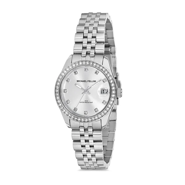 Michael Fellini Silver Stainless Steel Silver Dial Quartz Watch for Ladies - MF2223-1
