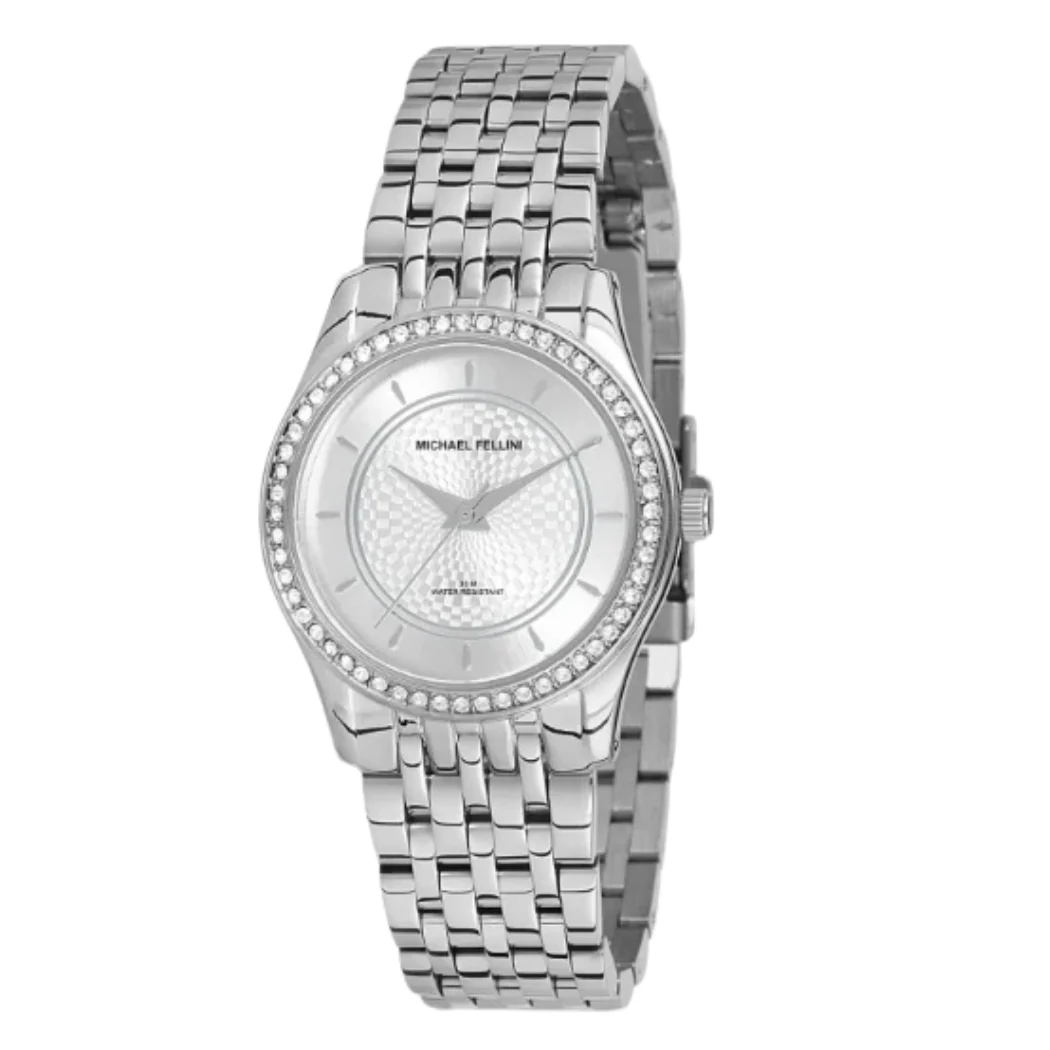 Michael Fellini Silver Stainless Steel Silver Dial Quartz Watch for Ladies - MF2276-1