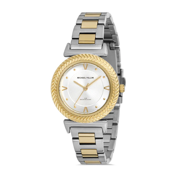 Michael Fellini Two-tone Stainless Steel Silver Dial Quartz Watch for Ladies - MF2259-5