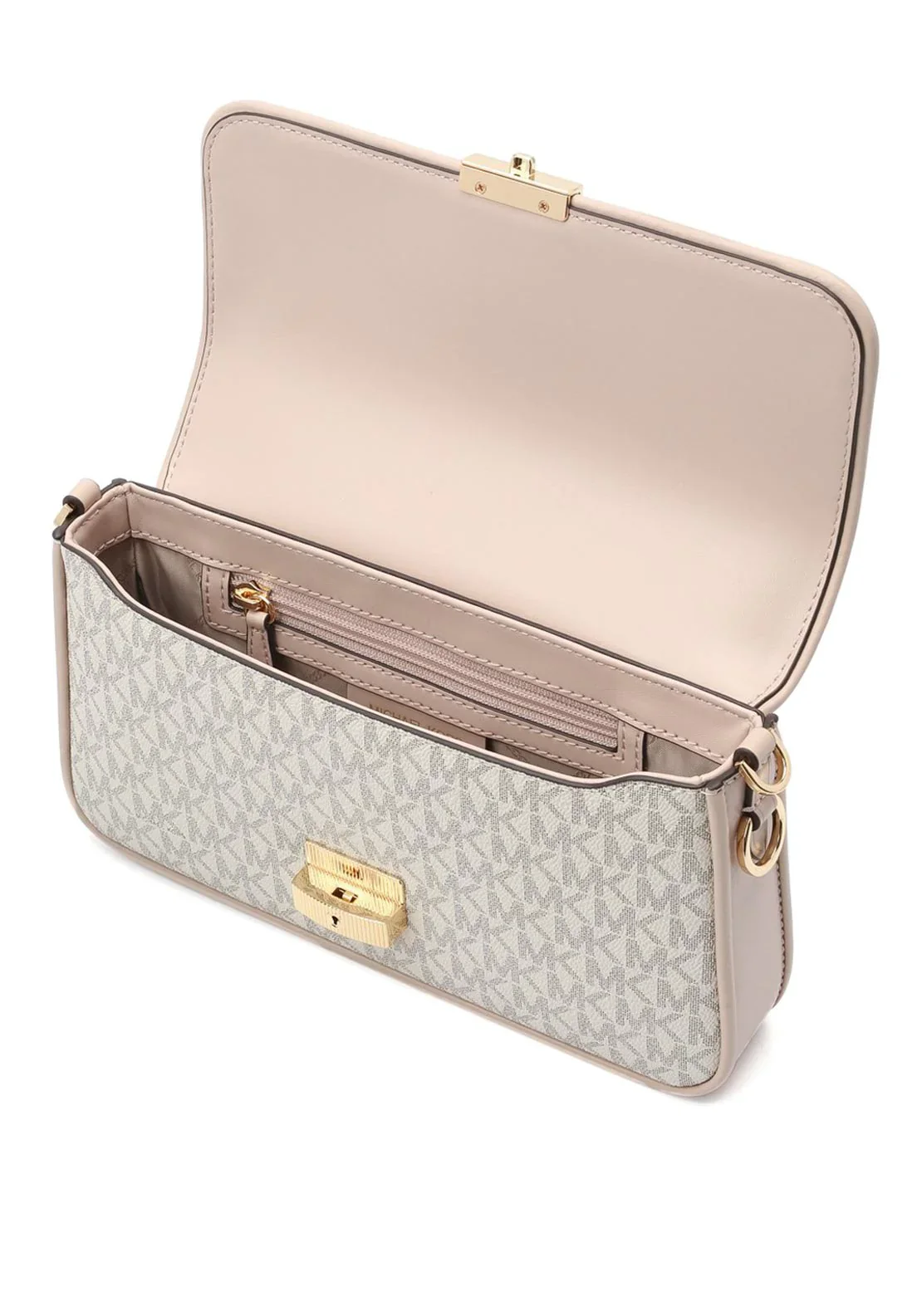 Michael Kors Bradshaw Small Logo Convertible Shoulder Bag In Vanilla / Soft PInk - 30S1G2BL1B - Image 3