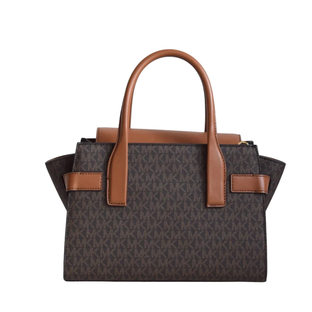 Michael Kors Carmen Small Flap Satchel Hand Bag Brown/Acorn – 30S0GNMS1B - Image 2