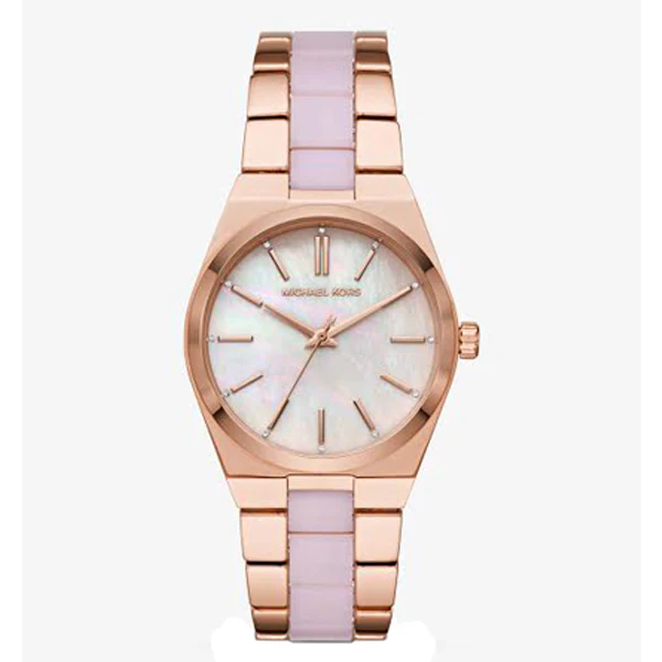 Michael Kors Channing Two-tone Stainless Steel Mother of pearl Dial Quartz Watch for Ladies - MK-6652
