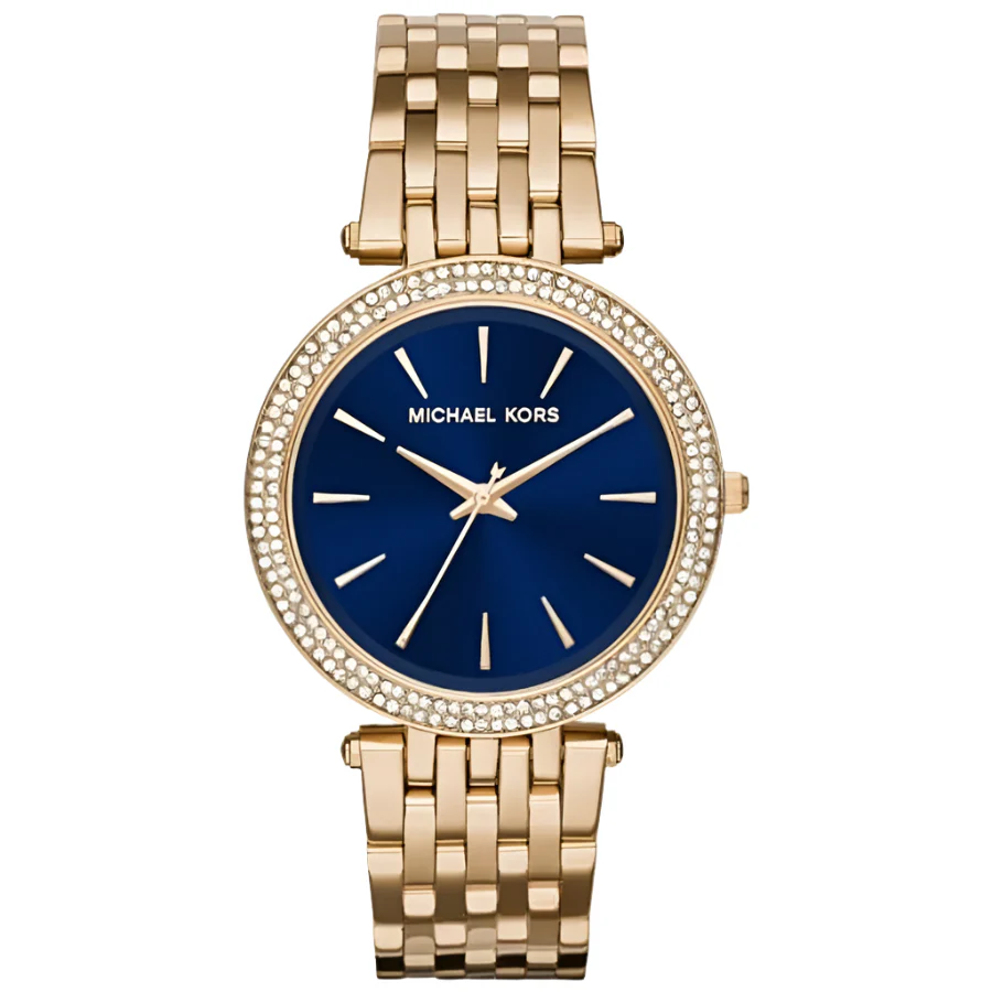 Michael Kors Darci Gold Stainless Steel Blue Dial Quartz Watch for Ladies - MK-3406