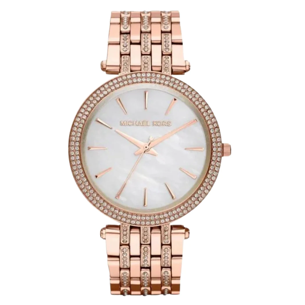 Michael Kors Darci Rose Gold Stainless Steel Mother of pearl Dial Quartz Watch for Ladies - MK-3220