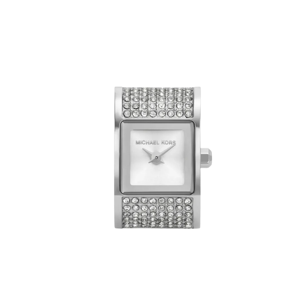Michael Kors Darrington Silver Stainless Steel Silver Dial Quartz Watch for Ladies - M4884