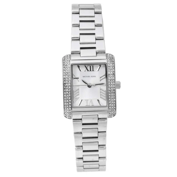 Michael Kors Emery Silver Stainless Steel Silver Dial Quartz Watch for Ladies - MK3289