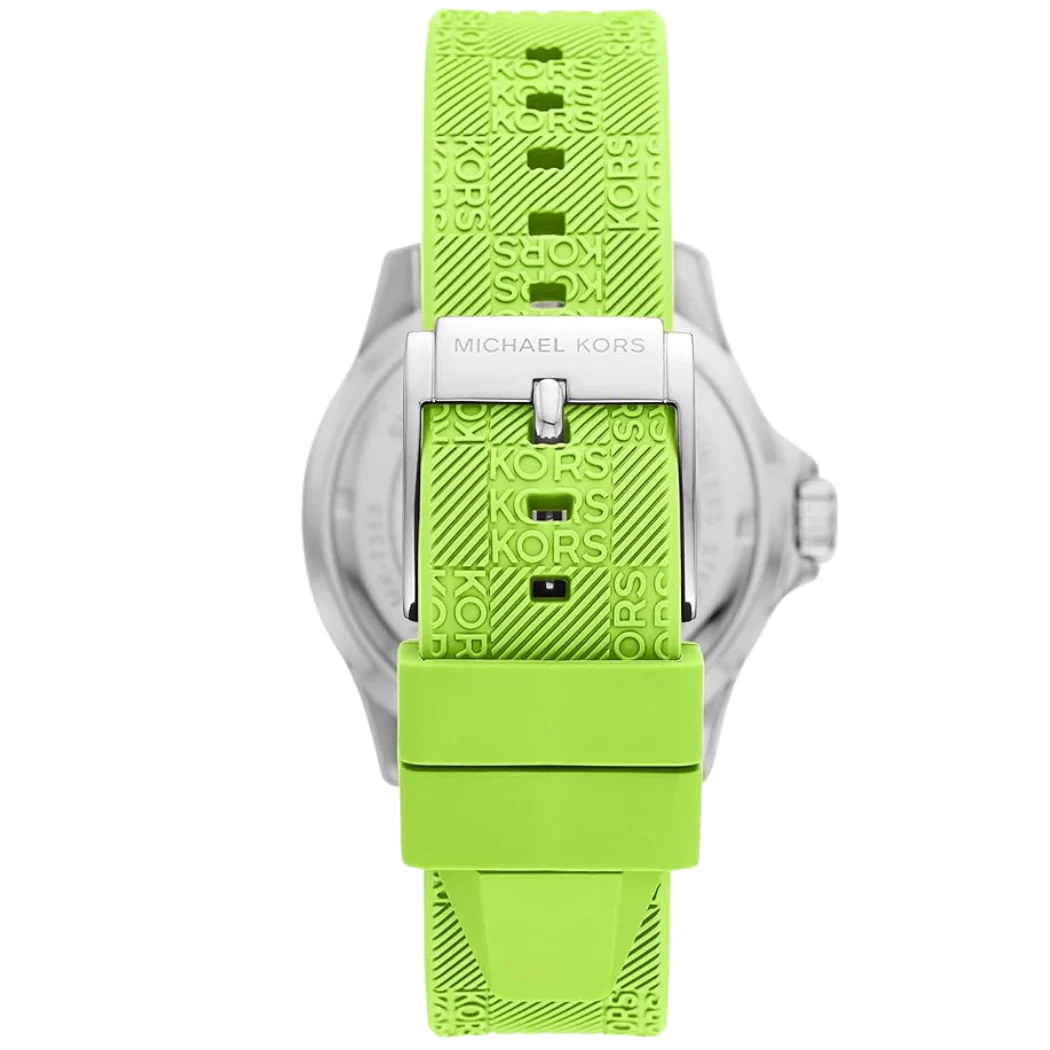 Michael Kors Everest Green Silicone Strap Pave, Rose Gold Dial Quartz Watch for Ladies - MK-7360 - Image 2