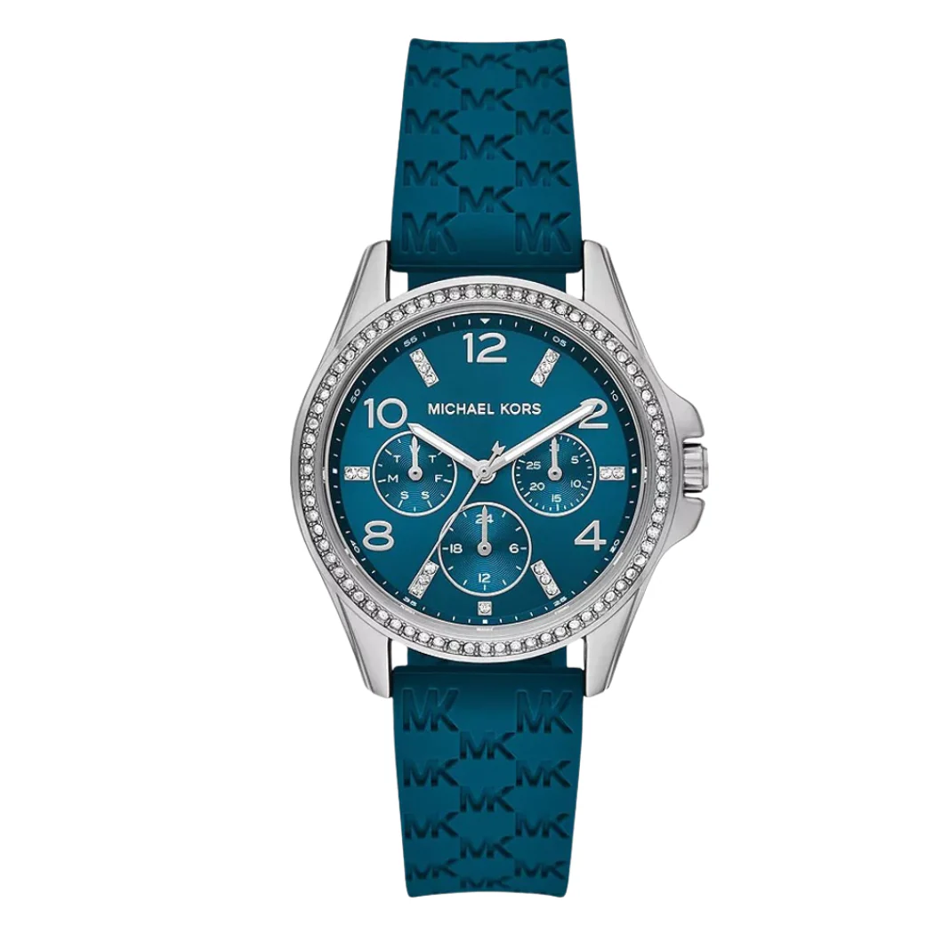 Michael Kors Green Silicone Strap Green Dial Quartz Watch for Ladies - MKO1004