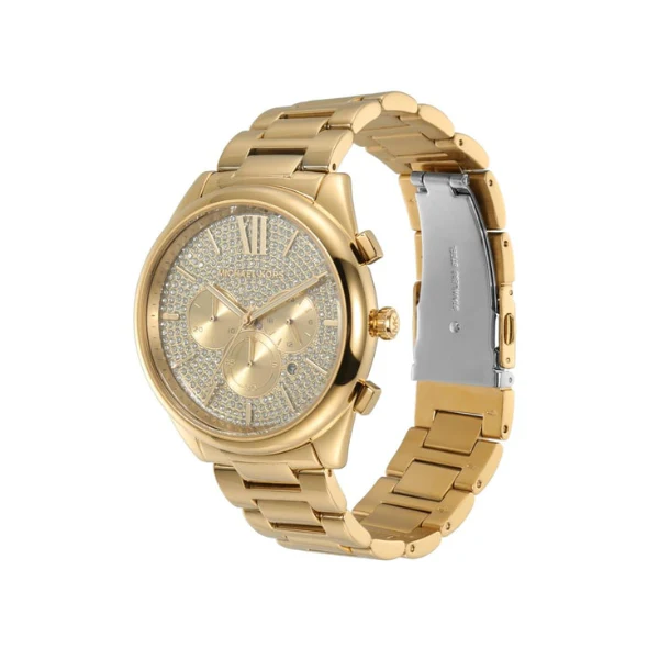 Michael Kors Janelle Gold Stainless Steel Gold Dial Chronograph Quartz Watch for Ladies - MK-8995 - Image 2