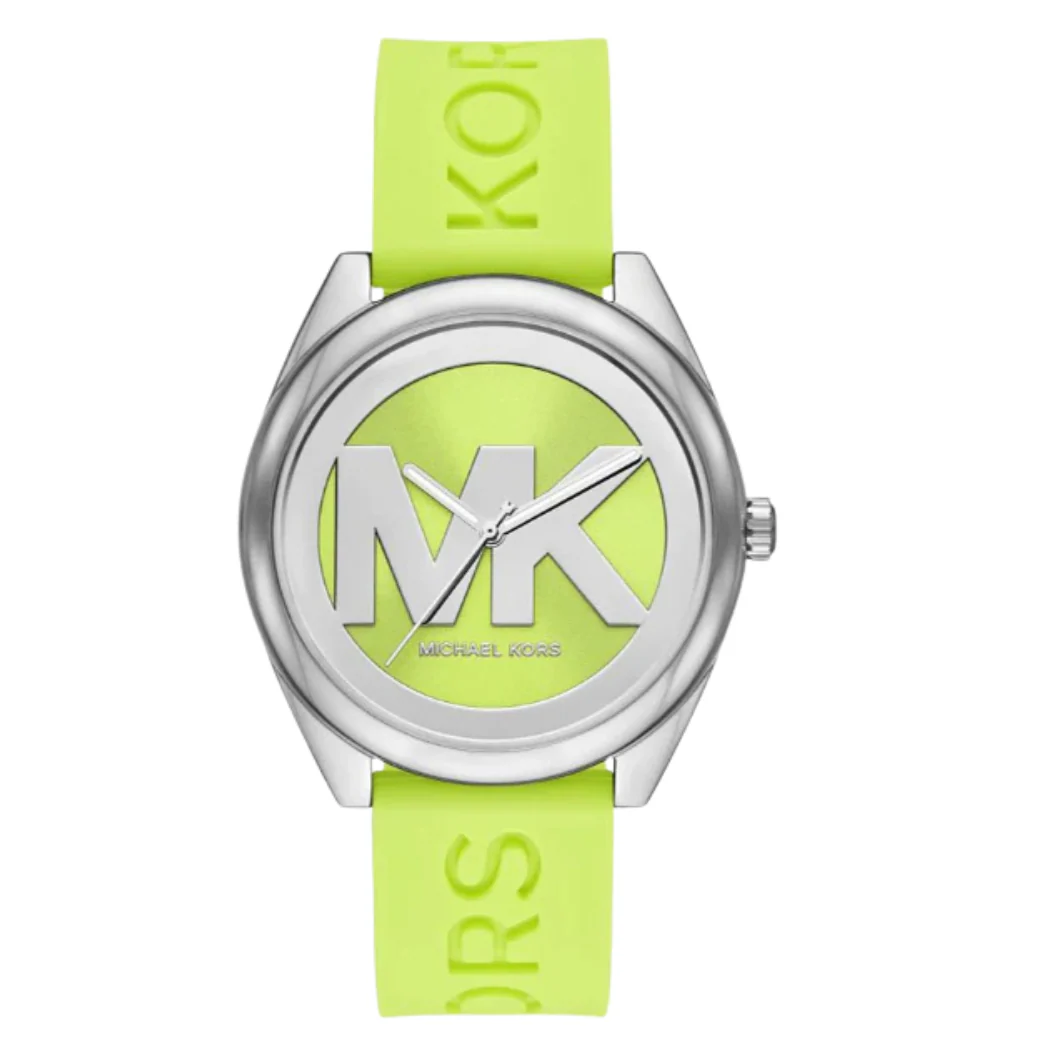 Michael Kors Janelle Yellow Green Silicone Strap Yellow Green Dial Quartz Watch for Ladies - MK-7351