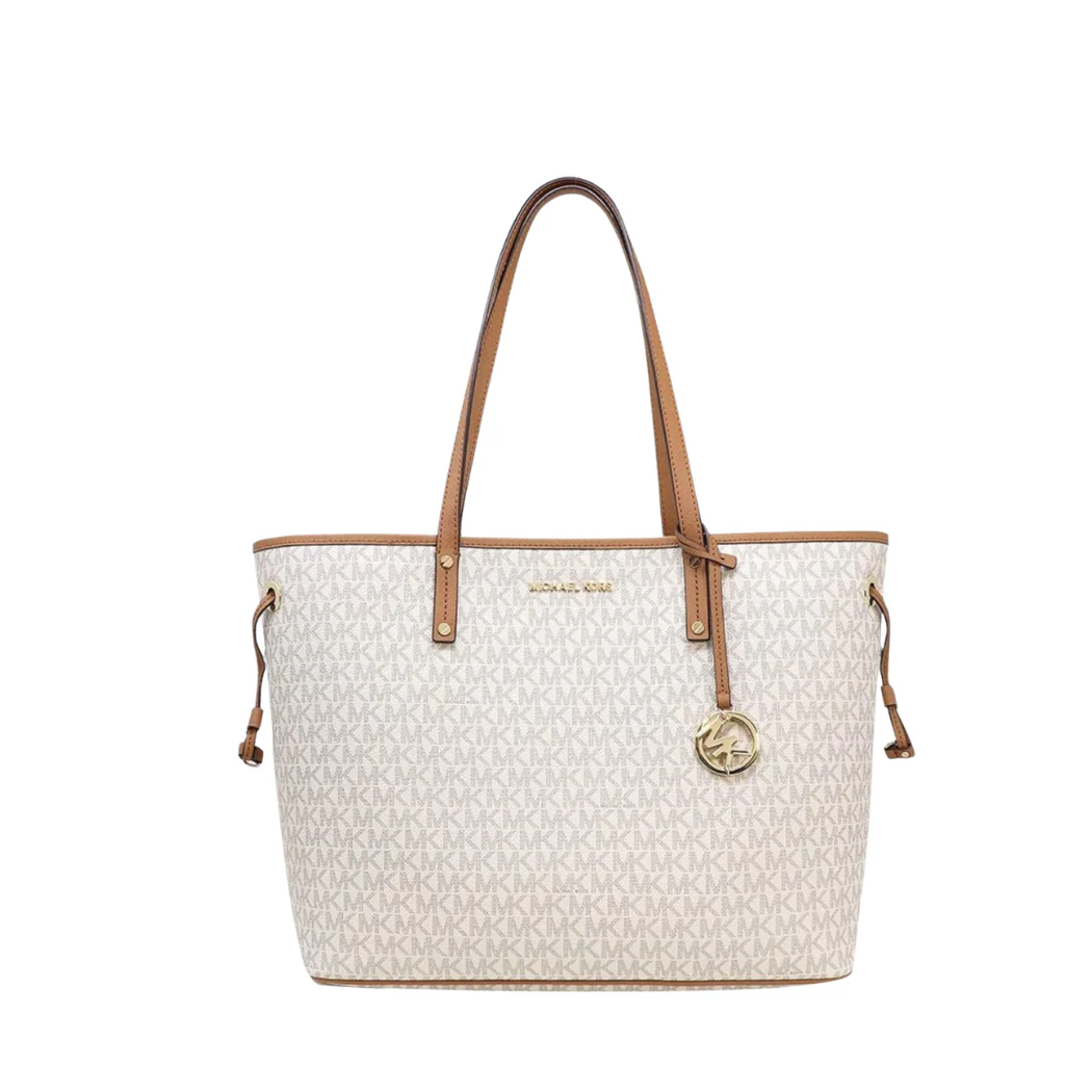 Michael Kors Jet Set Travel Tote DrawstrIng Bag In Vanilla
