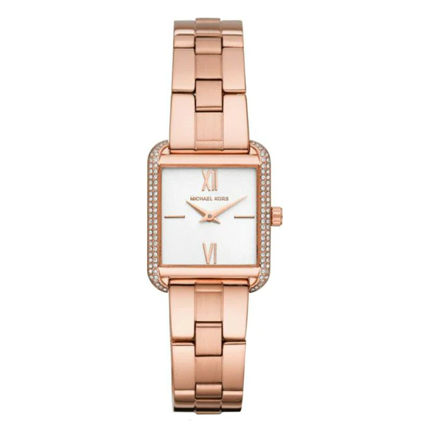 Michael Kors Lake Two Hand Gold Stainless Steel White Dial Quartz Watch for Ladies - MK-3950