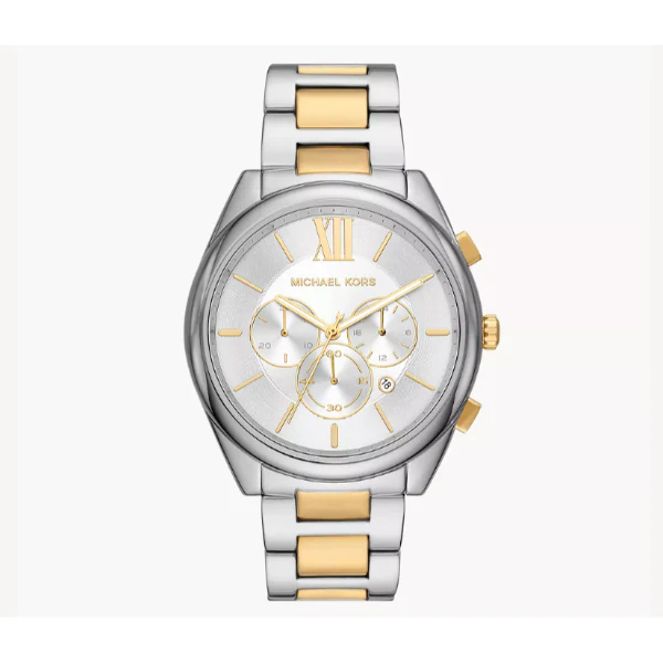Michael Kors Langford Two-tone Stainless Steel Silver Dial Chronograph Quartz Watch for Gents - MK-8994