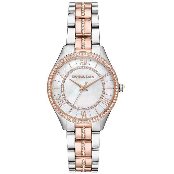 Michael Kors Lauryn Two-tone Stainless Steel Mother of pearl Dial Quartz Watch for Ladies - MK-3979