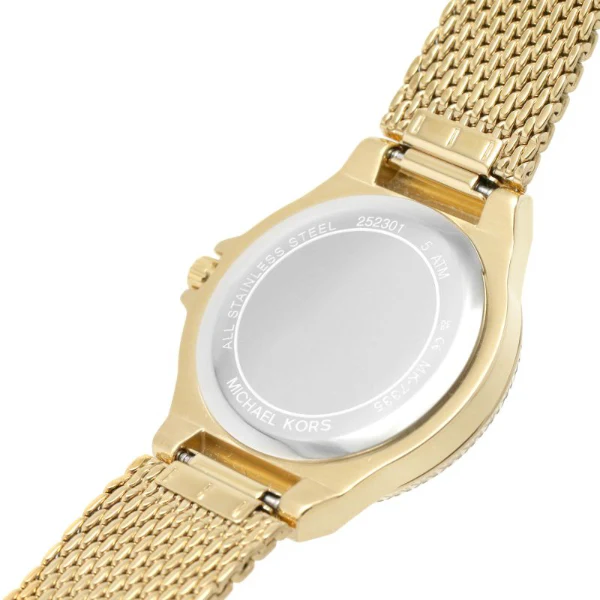 Michael Kors Lennox Gold Mesh Bracelet Gold Dial Quartz Watch for Ladies - MK-7335 - Image 3