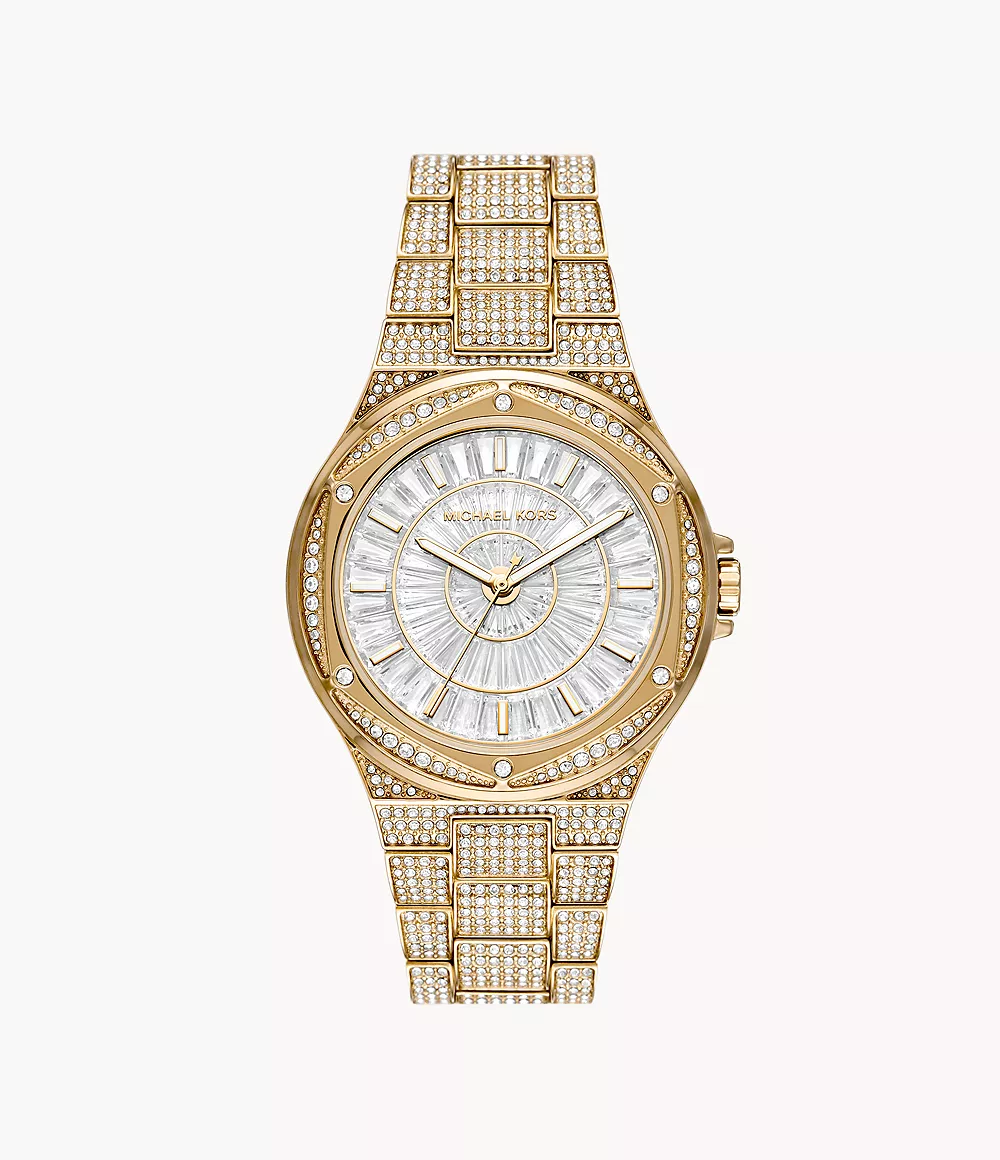 Michael Kors Lennox Gold Stainless Steel White Dial Quartz Watch for Ladies - MK6991