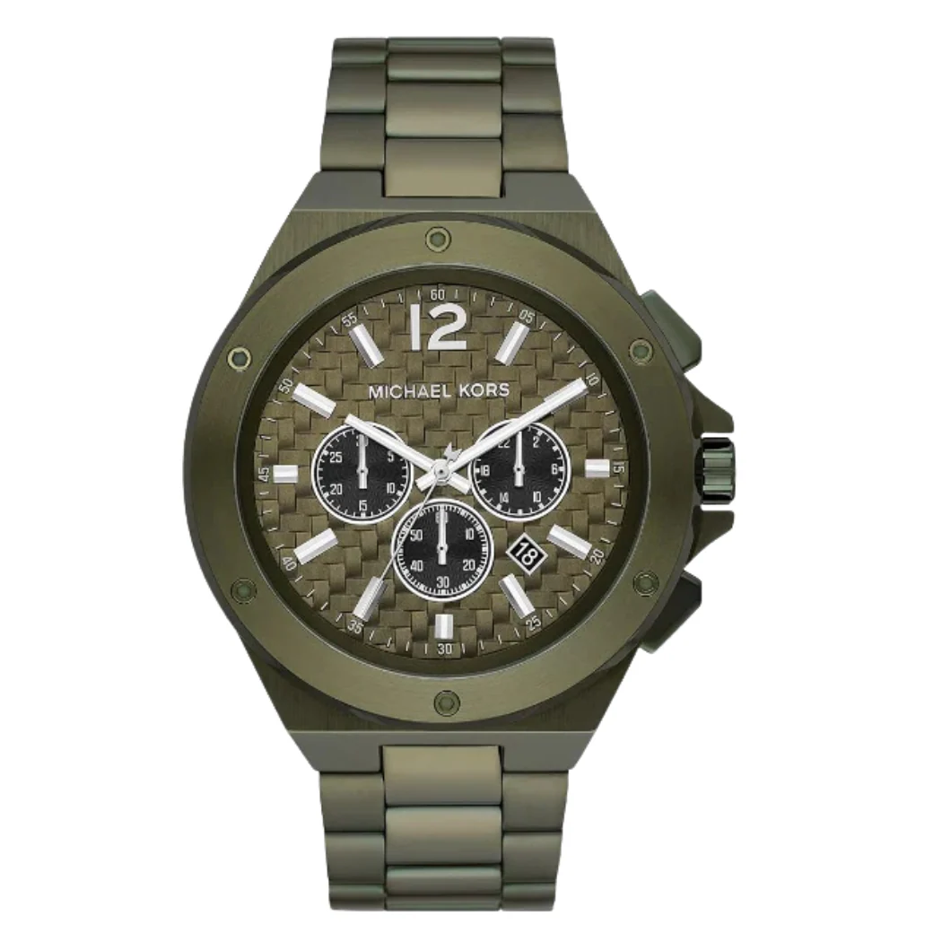 Michael Kors Lennox Green Stainless Steel Green Dial Chronograph Quartz Watch for Gents - MK9103