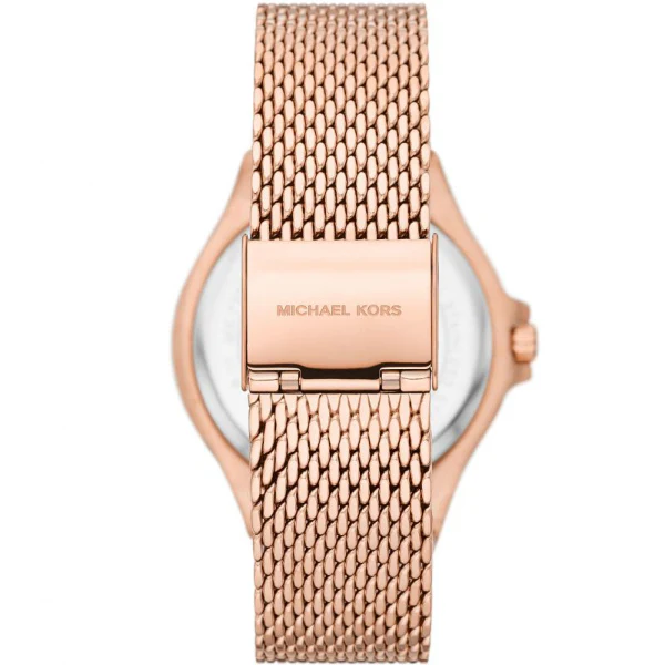 Michael Kors Lennox Rose Gold Mesh Bracelet Rose Gold Dial Quartz Watch for Ladies - MK-7336 - Image 4
