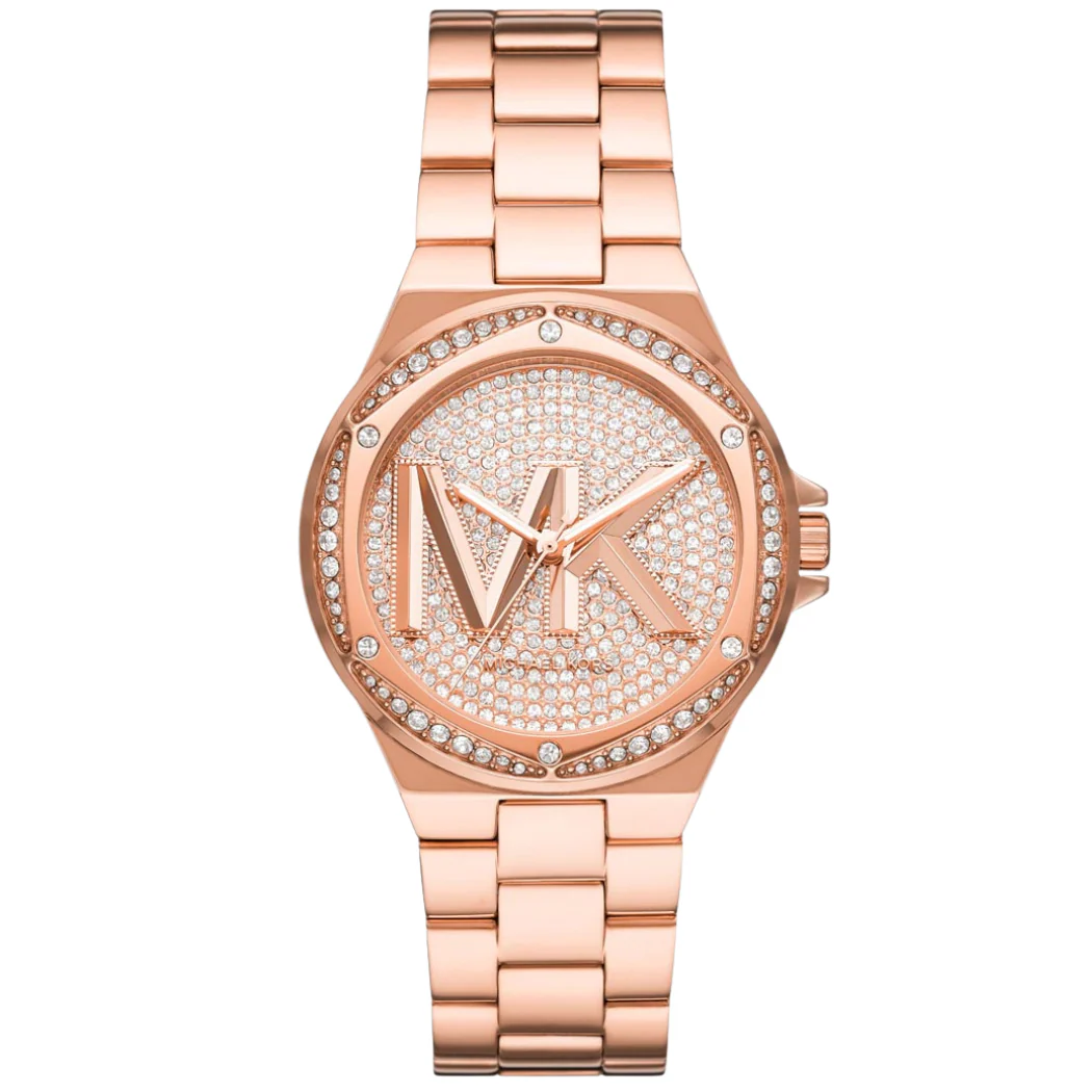 Michael Kors Lennox Rose Stainless Steel Rose Gold Dial Quartz Watch for Ladies - MK7230
