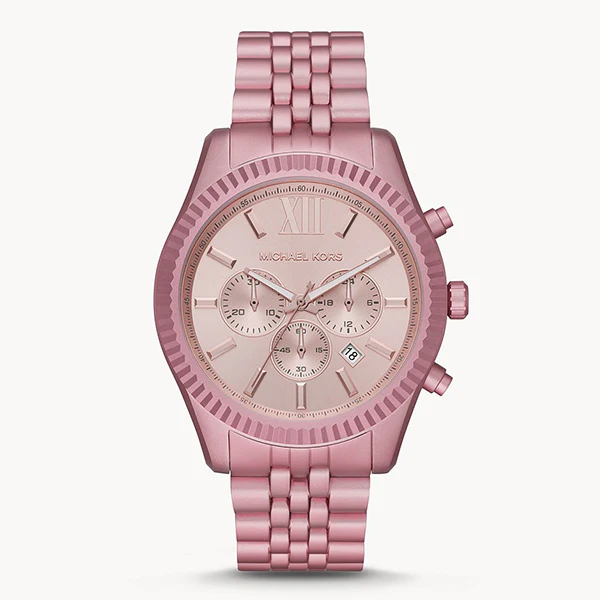 Michael Kors Lexington Pink Stainless Steel Pink Dial Chronograph Quartz Watch for Ladies - MK-8792