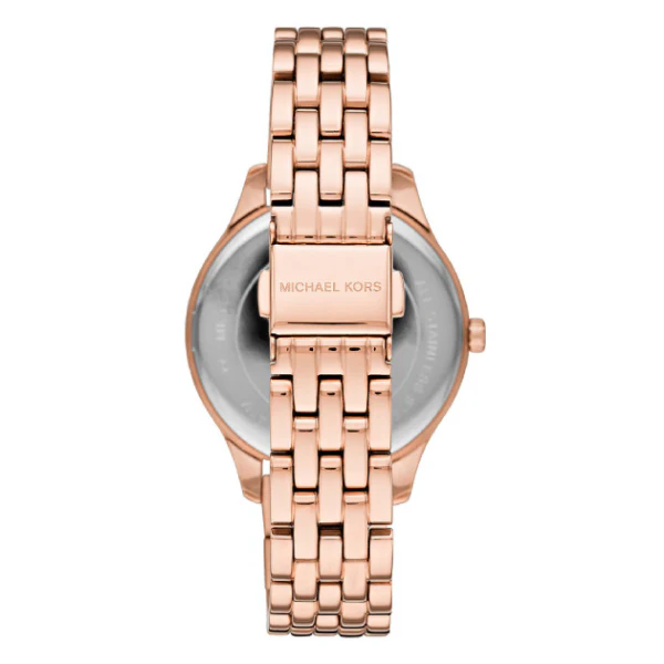 Michael Kors Lexington Rose Gold Stainless Steel White Dial Quartz Watch for Ladies - MK-6641 - Image 3