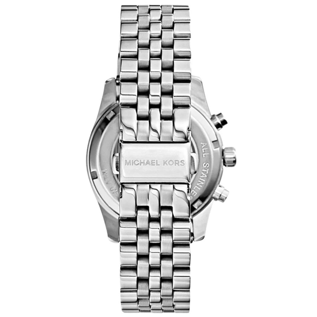 Michael Kors Lexington Silver Stainless Steel Silver Dial Quartz Watch for Ladies - MK-5807 - Image 2