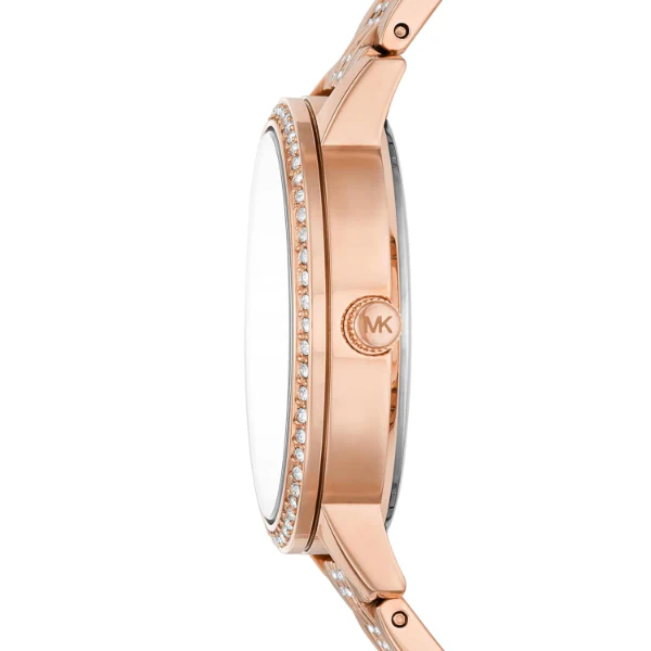 Michael Kors Melissa Rose Gold Stainless Steel Rose Gold Dial Quartz Watch for Ladies - MK4369 - Image 3