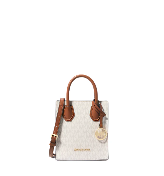 Michael Kors Mercer XS NS Shopper Crossbody Vanilla/Acorn Brown - 35T1GM9C0I